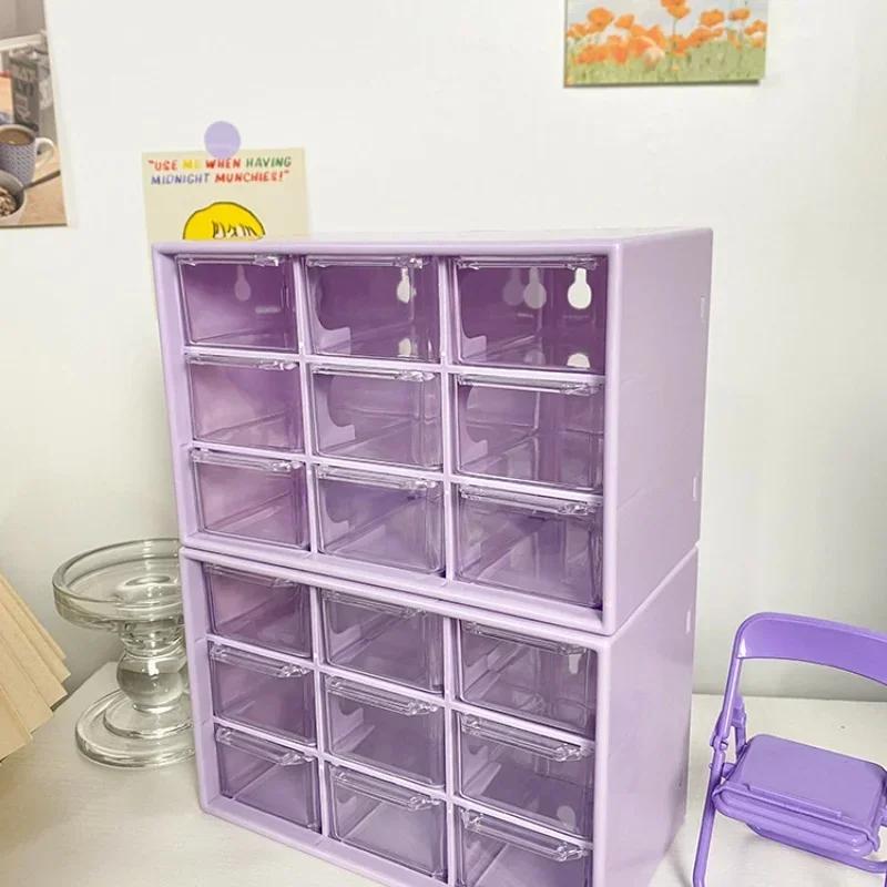 Bureau 9 grilles boîtes de rangement organisateur Transparent petit tiroir cloisonné bureau d'étudia