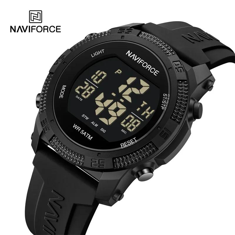 NAVIFORCE NF7104 Montre électronique numérique LCD décontractée avec alarme de date et de semaine po