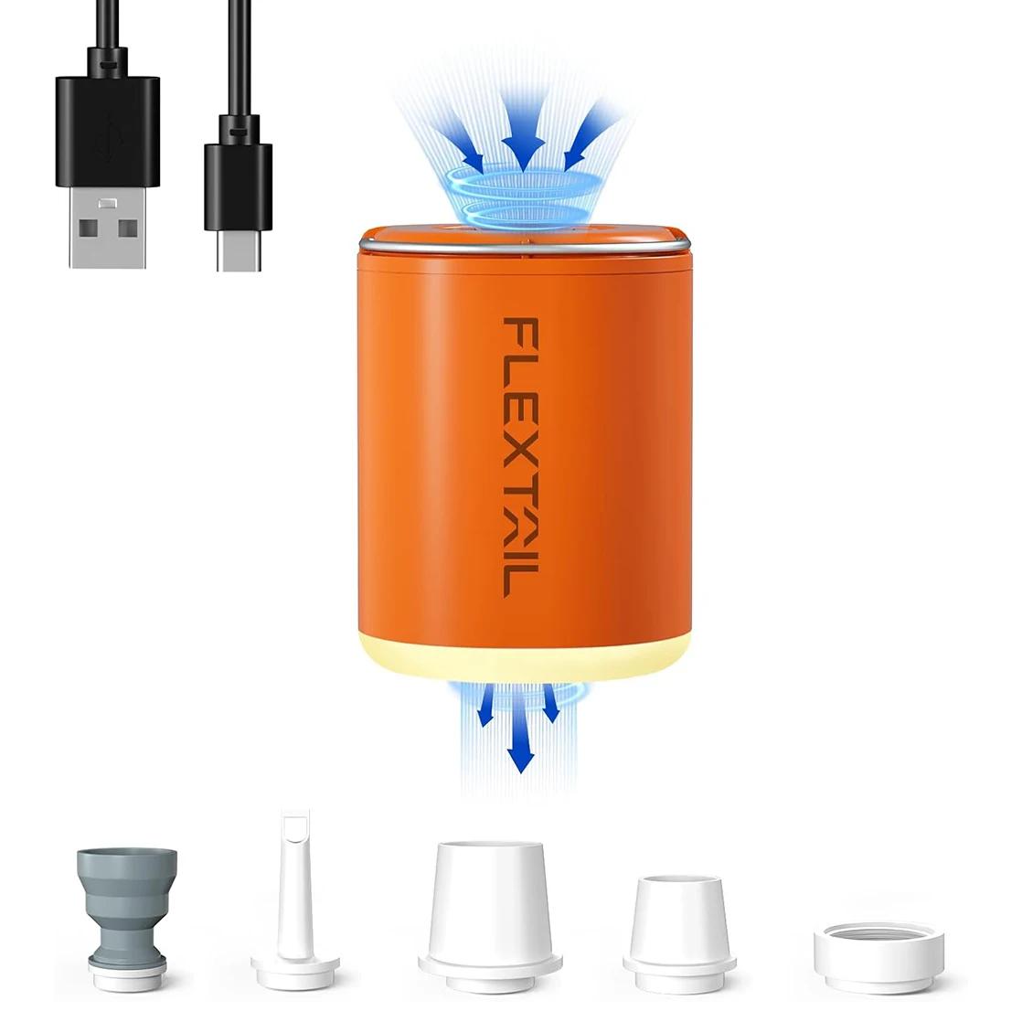 FLEXTAIL TINY PUMP 2X - Pompe à air portable 4 kPa avec lumière de camping et batterie 1600 mAh, inf