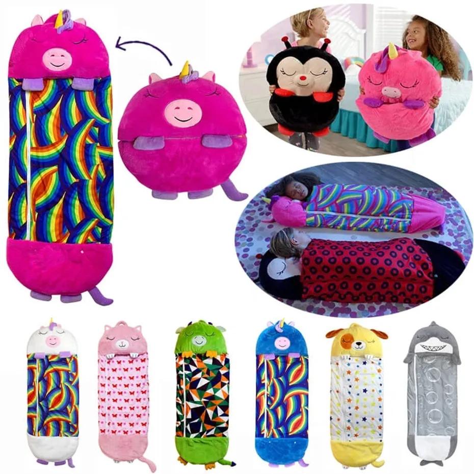 Sac de nuit en peluche pour enfants, avec oreiller, sac de couchage pour bébés animaux, pour garçons