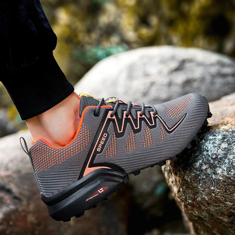 Chaussures de trail running hommes - Baskets antidérapantes légères pour randonnée sportive
