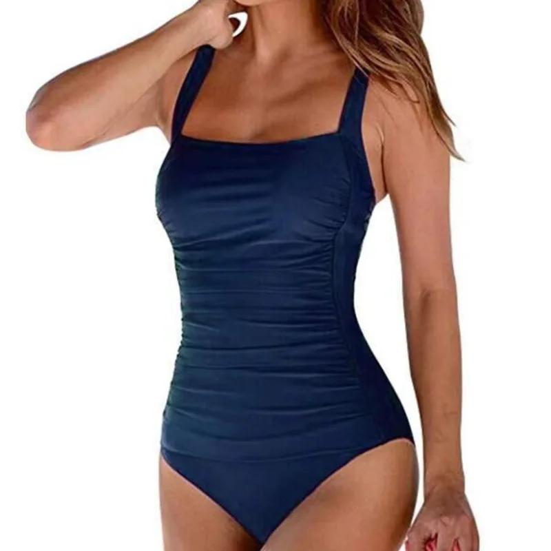 Une pièce grands maillots de bain fermé grande taille maillots de bain Push Up femme corps maillots