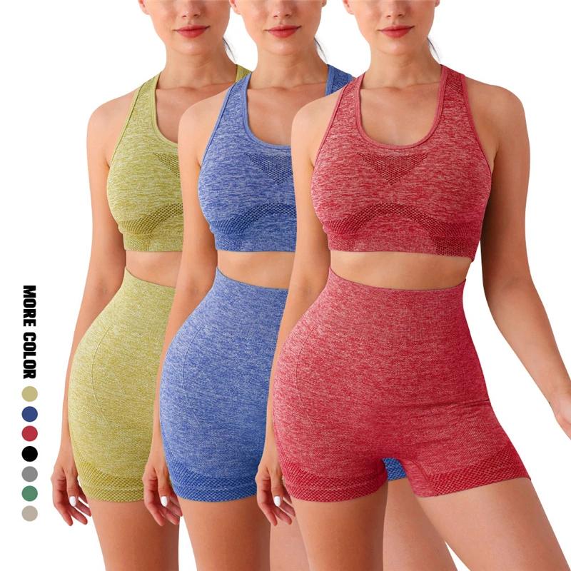 Ensemble de Yoga 2 pièces sans couture pour femmes, vêtements d'entraînement, de gymnastique, Fitnes