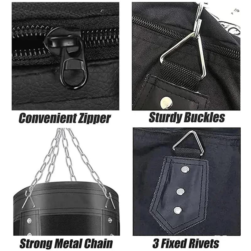 Sac de sable de boxe professionnel non rempli avec accessoires de confrontation, sac de frappe pour