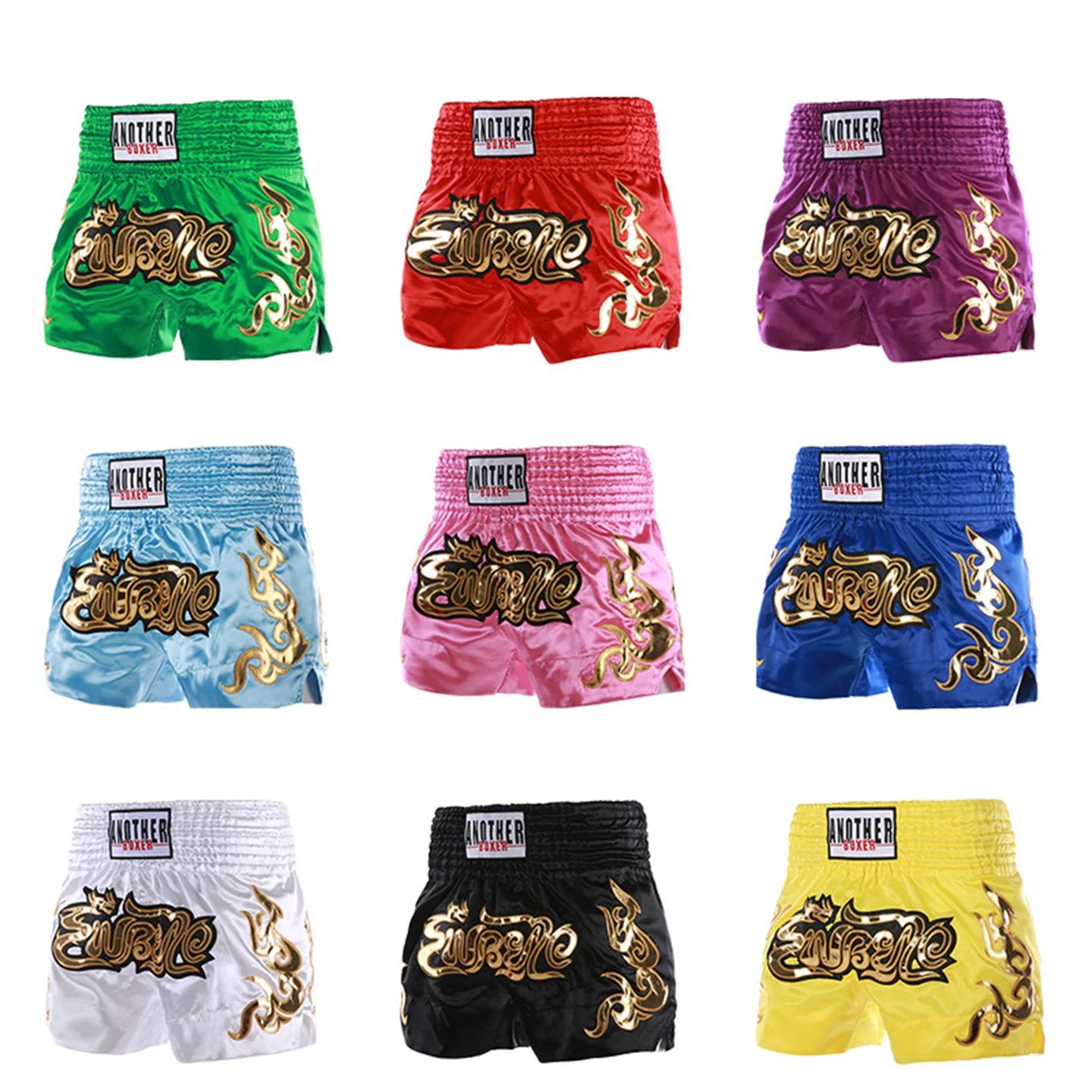Anotherboxer Muay Thai Shorts Authentique broderie boxe troncs adultes et enfants combat gratuit San