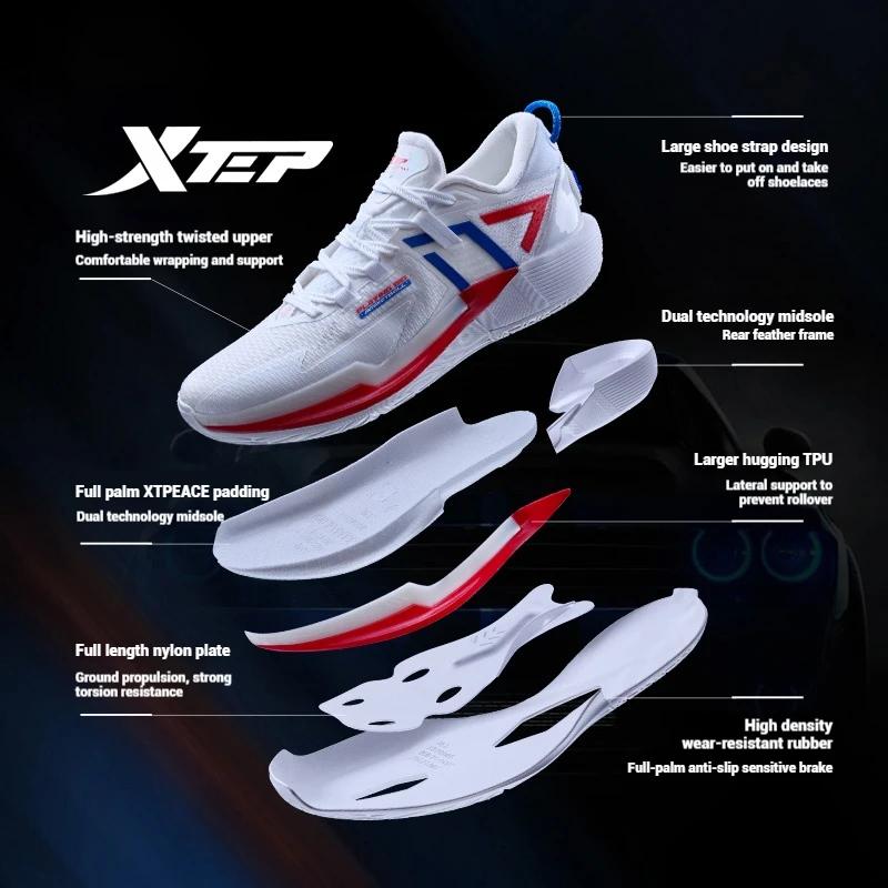 Chaussures de basket Xtep Ling Ji hommes 2025 - Rebond respirant marathon carbone baskets sport performance
