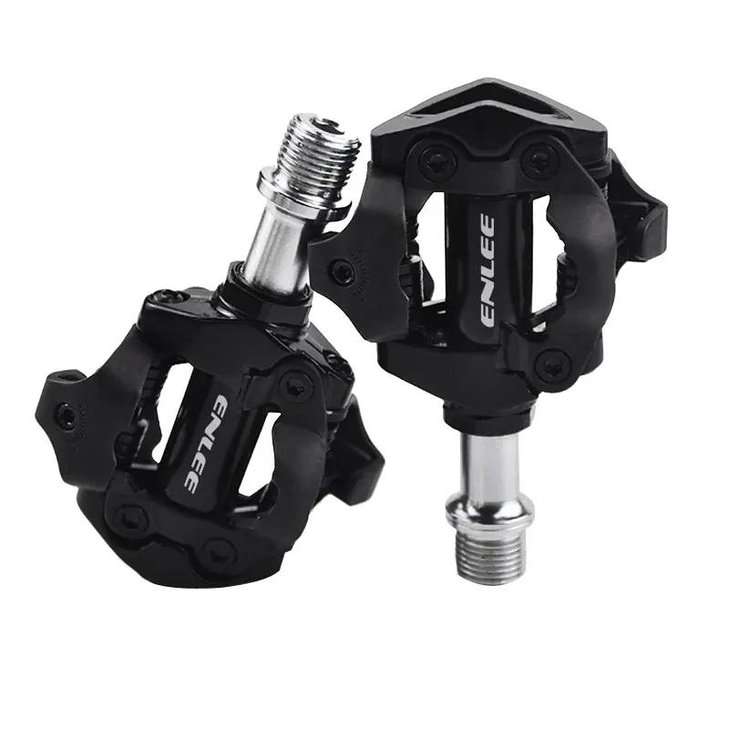 ENLEE pédale de verrouillage de vélo 1 avec taquet gratuit pour système SPD vtt route aluminium anti