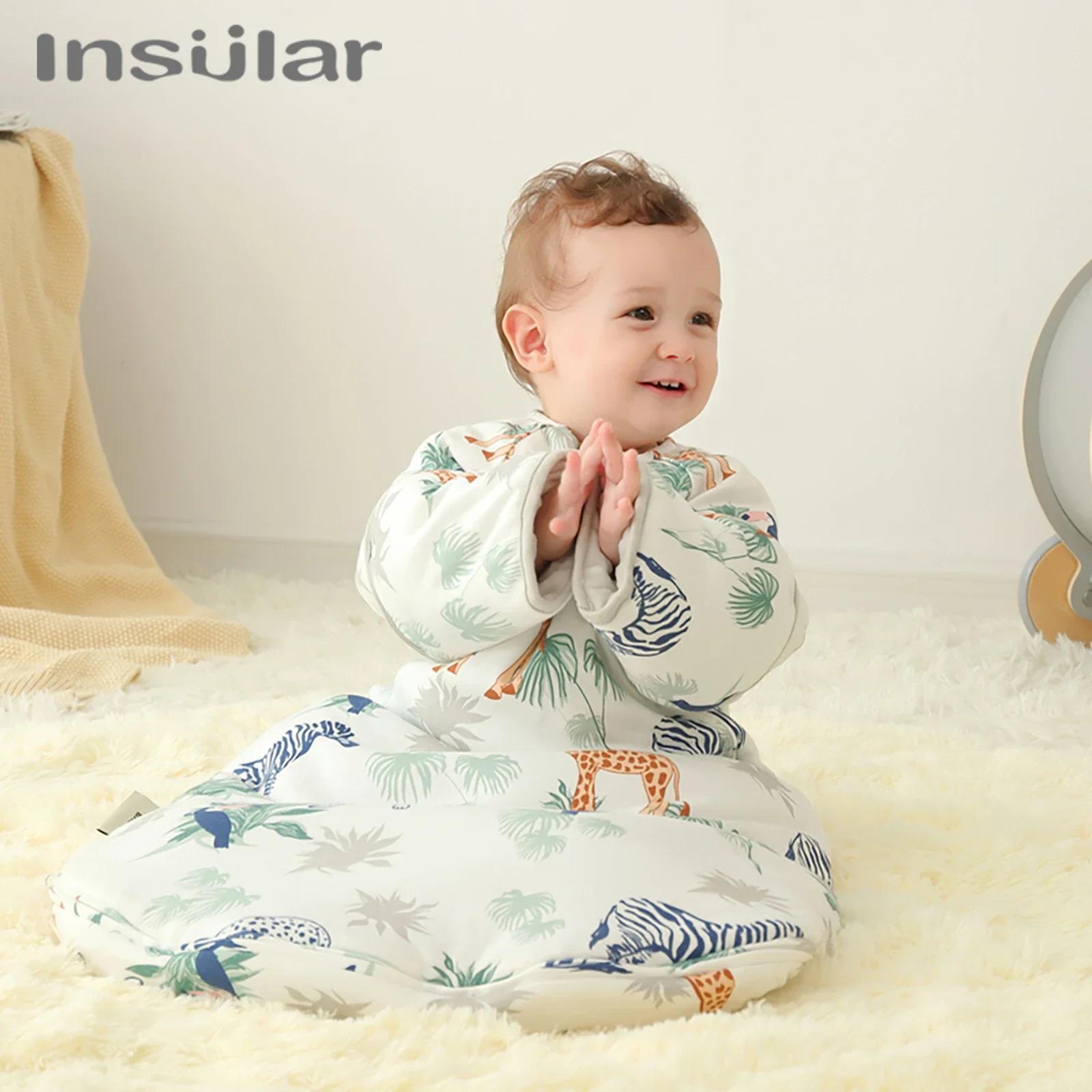 Gigoteuse pour bébé avec manches, sac de couchage en coton pour enfants, gigoteuse enveloppante chau