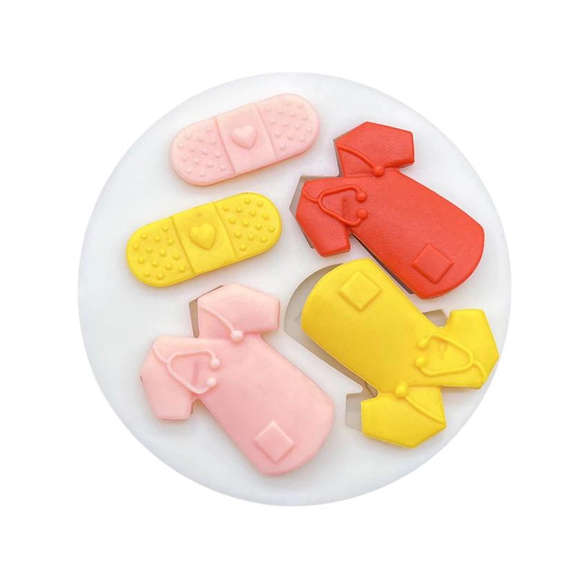 Moule en silicone pour uniforme de docteur, outils de pâtisserie, moule à cupcakes, outils de décora