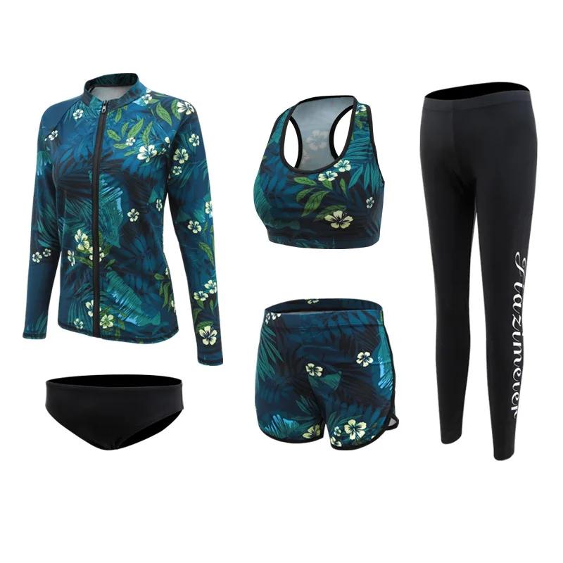 Ensemble de protection contre l'éruption cutanée à manches longues pour femmes, chemise et Leggings