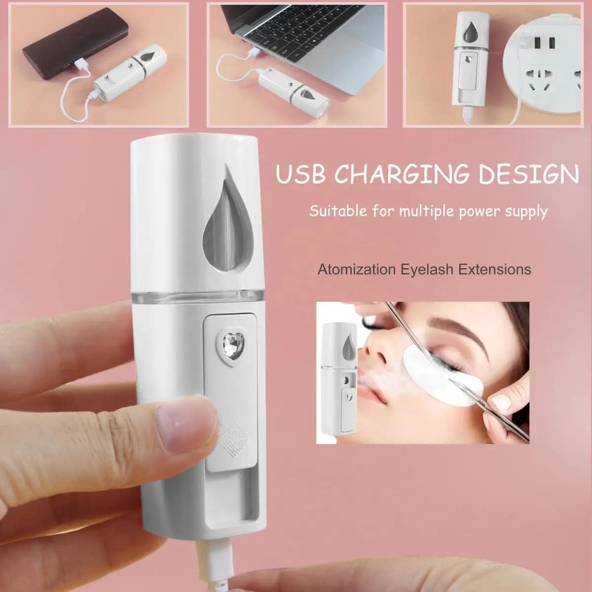 Pulvérisateur de brume à vapeur pour le visage, aste par USB, pour les extensions de cils, livres, p