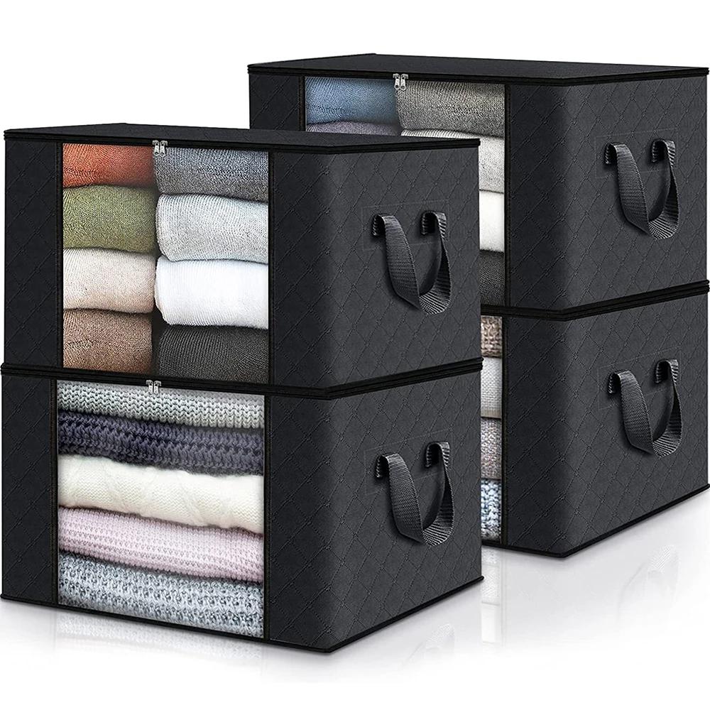 Sac de rangement pour vêtements de grande capacité, conteneurs de rangement pour couvertures pliable
