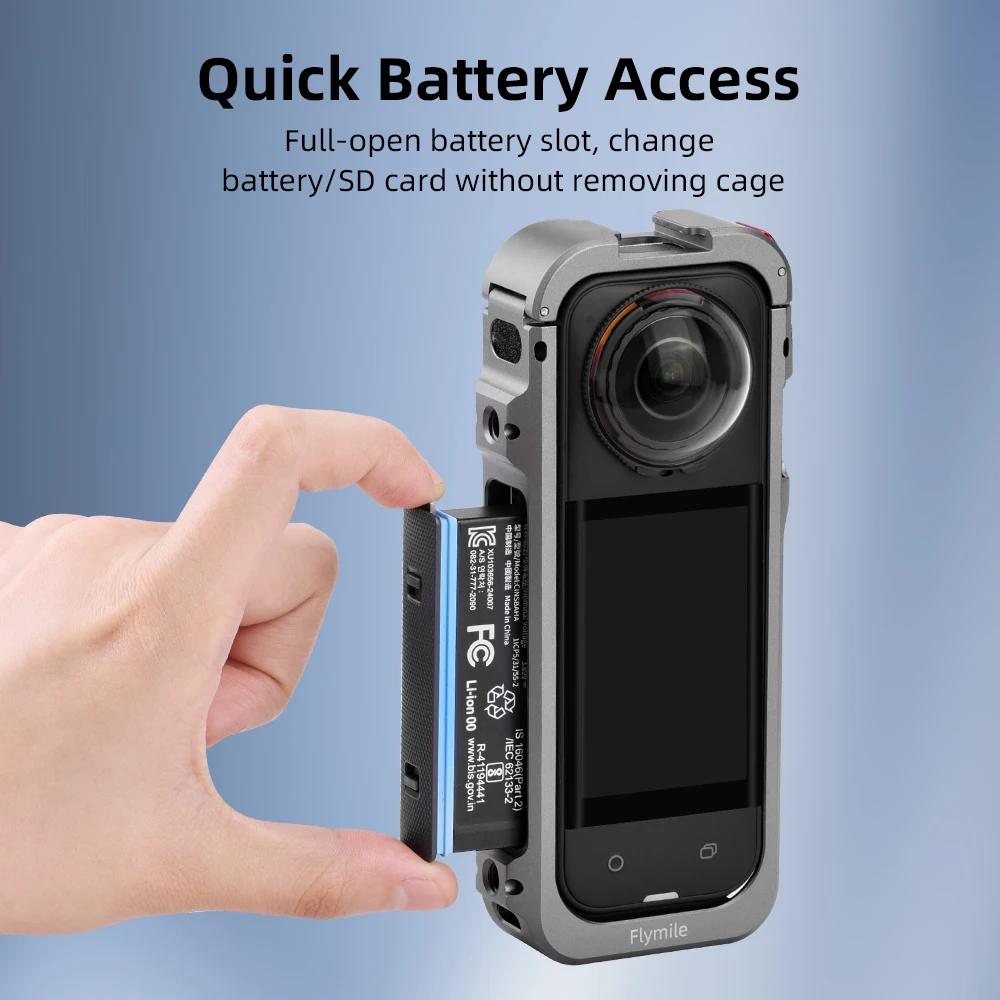 Flymile X5 Cage – Boîtier de protection métallique pour Insta360 X5, accessoires pour caméra, cage e