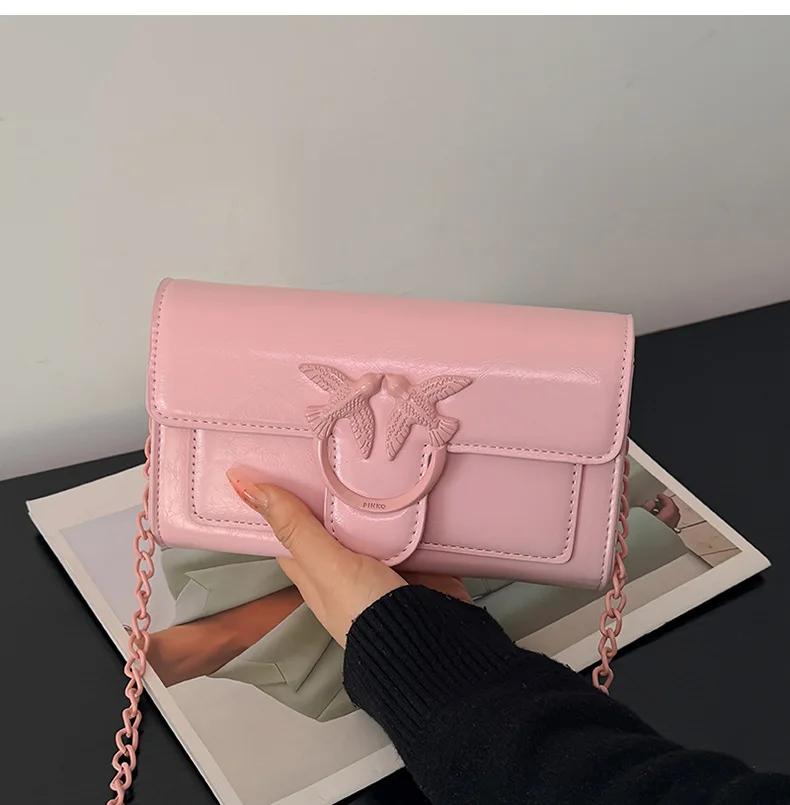 Nouveau Sac à Chaîne en Cuir Huilé 2026 pour Femme, Sac à Main Polyvalent à Poignée Supérieure et Ba