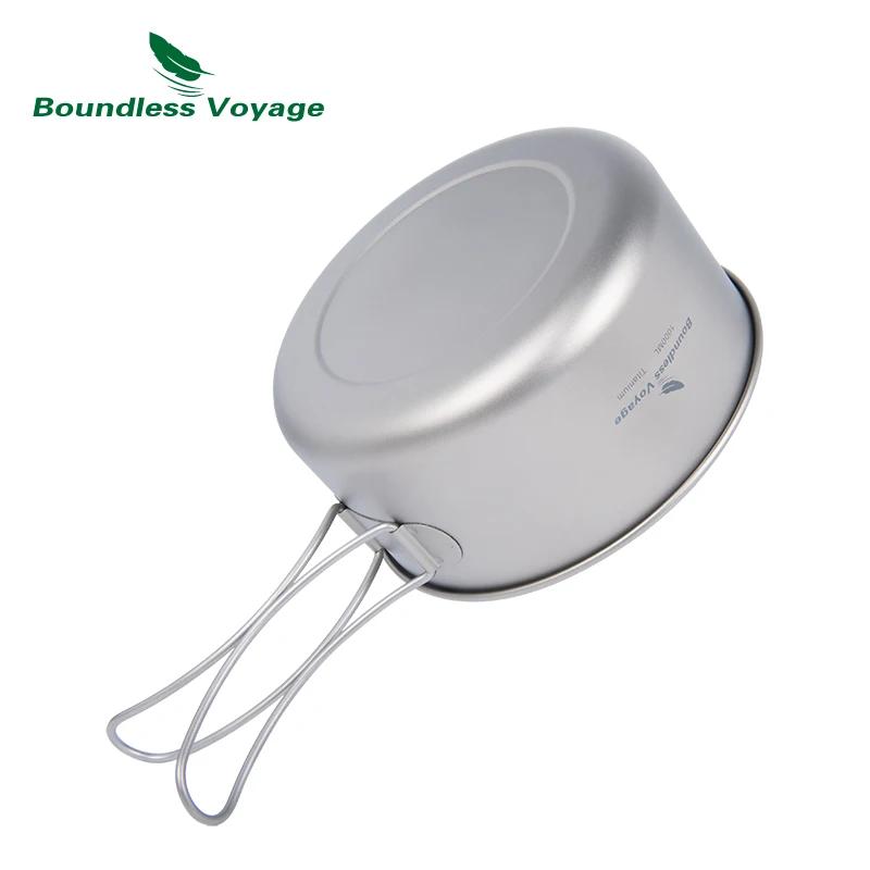 Ensemble casseroles titane ultraléger Boundless Voyage - Plaque pliante, bols 1000ml/500ml camping randonnée