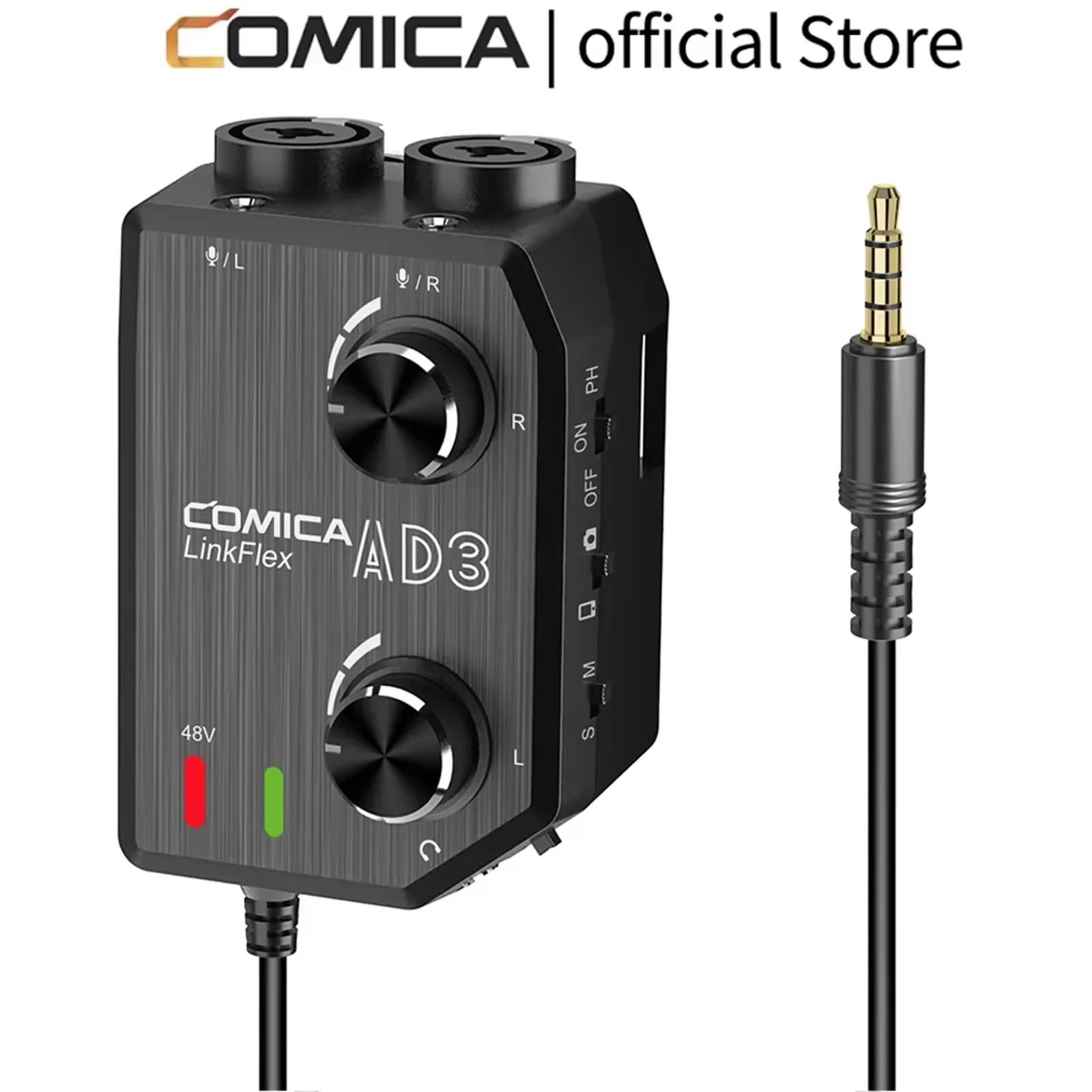 COMICA LINKFLEX AD3 Mixeur audio 2 canaux avec préampli et alimentation fantôme, interface audio gui