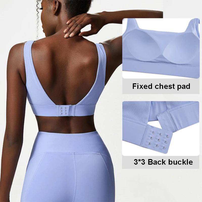 Ensemble yoga fitness femme couleur unie - Soutien-gorge sexy veste leggings 2/3 pièces