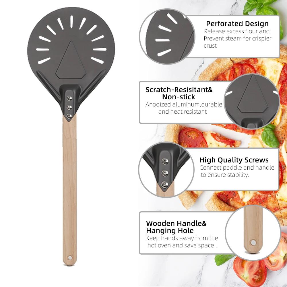 Grande pelle à Pizza antiadhésive de 7 8 9 10 pouces de Long, spatule à tournant réglable, outil de