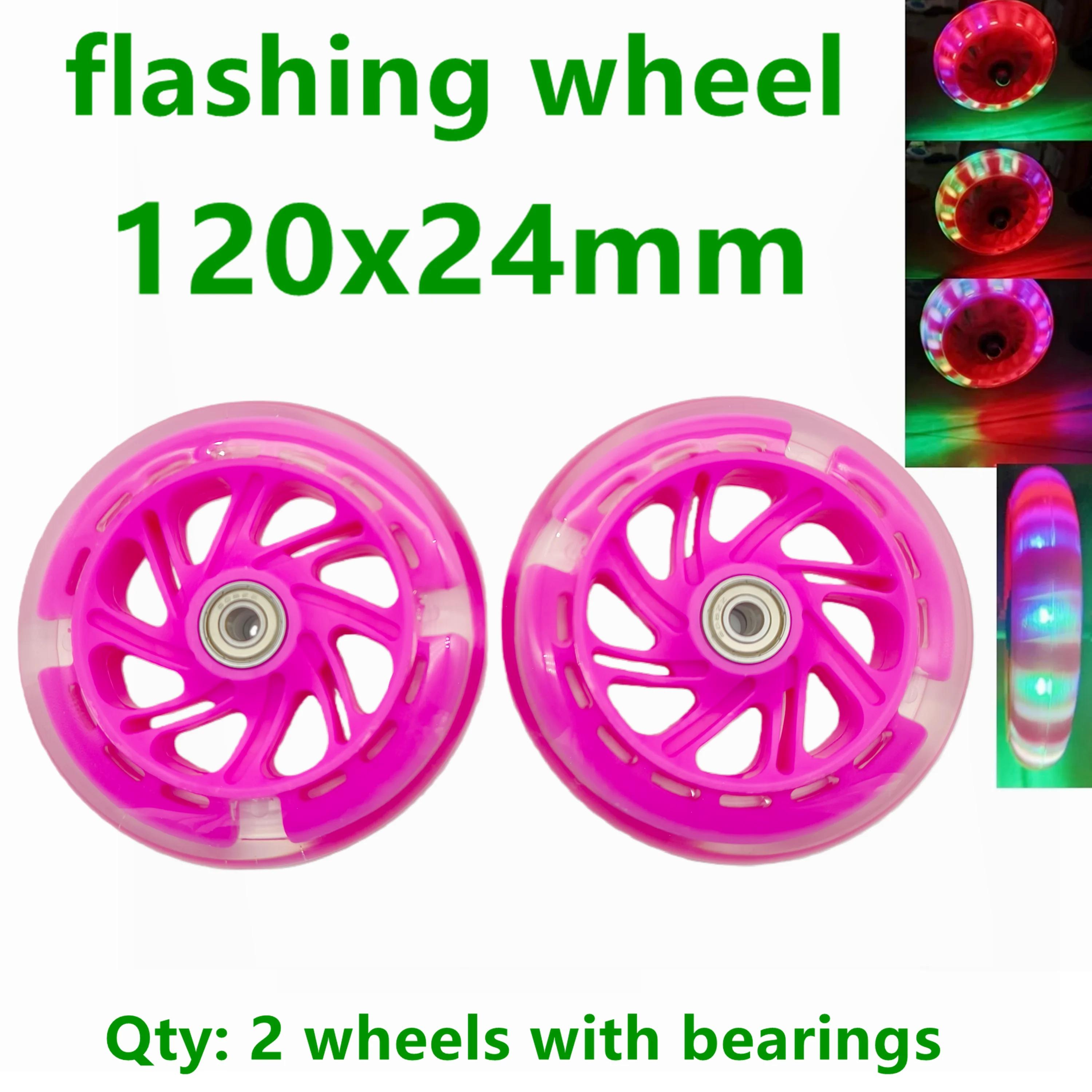 Roue d'éclairage de roue de Scooter clignotante 120x24mm 2 roues/lot