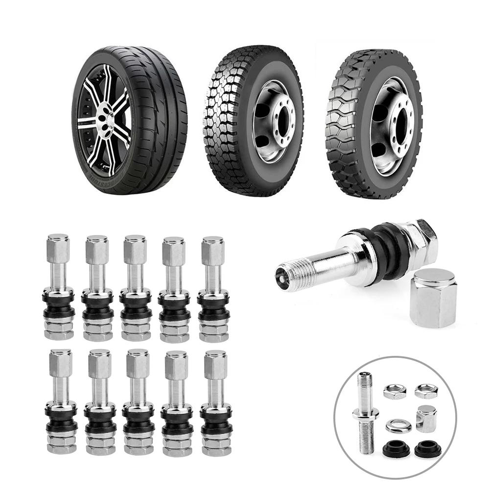 Valve de pneu de voiture sans chambre à air, 10 pièces, tige de Valve de pneu de voiture, couvercle