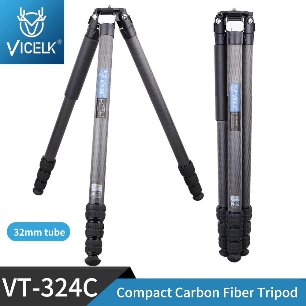 ELK 158cm Compact Carbon Fiber Trépied 32mm Tube rapDuty Camera Travel Trépied pour appareil photo r