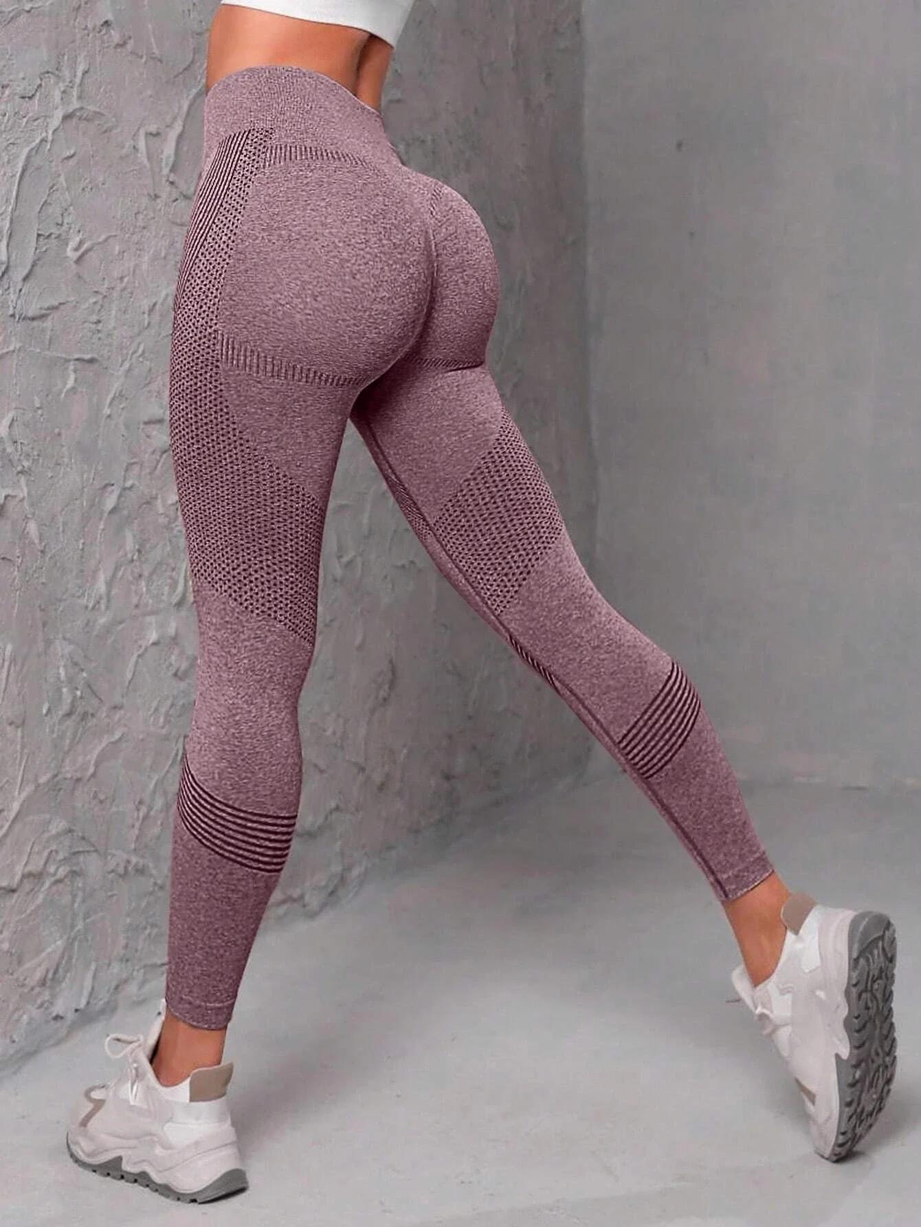 Leggings de sport sans coutures avec ceinture large confortable maintien