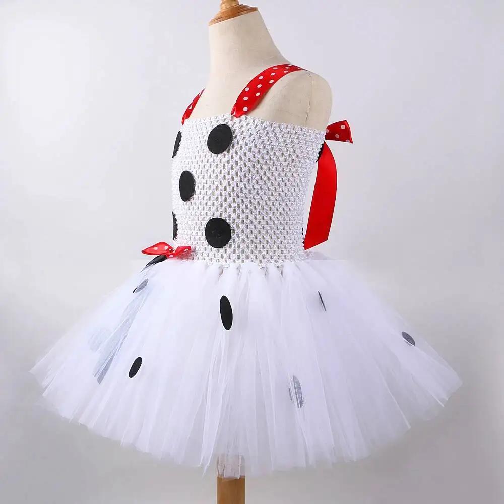 Costumes de chien dalmatien blanc pour bébés filles, robe Tutu de chiot tacheté pour enfants, tenue