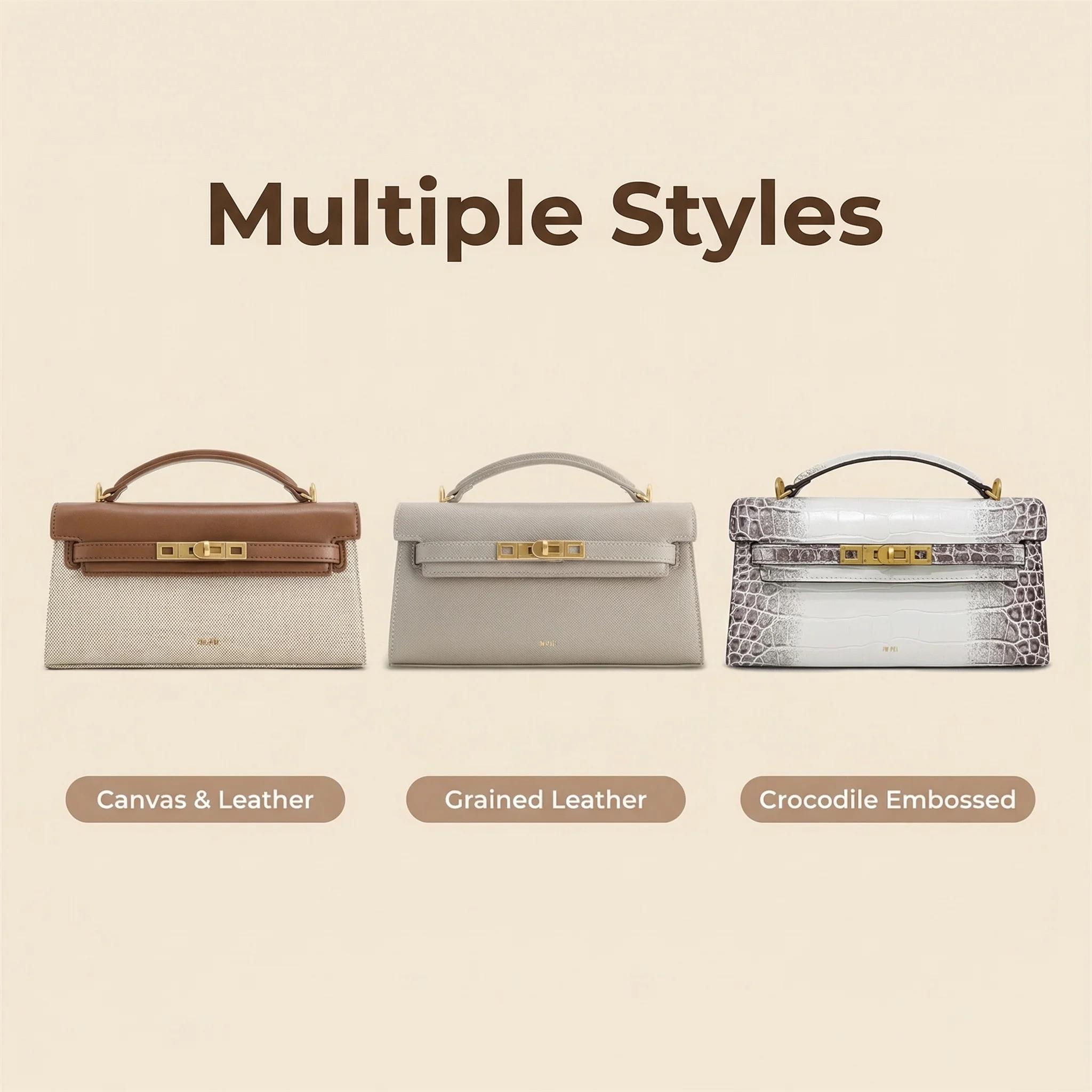 Sac à main de luxe JW PEI pour femme, motif crocodile gaufré, convertible en sac bandoulière, sac à