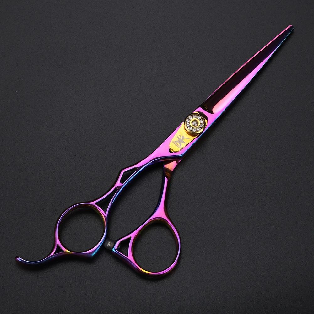 Ciseaux à cheveux gauchers, ciseaux de coupe professionnels violets de 6 pouces, ciseaux amincissant