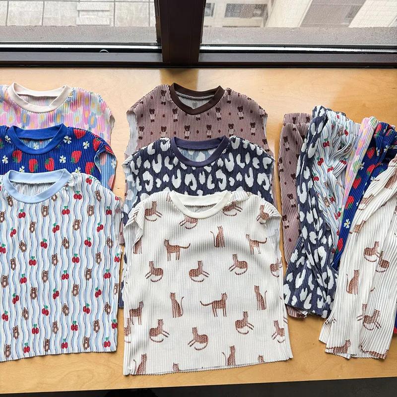 MILANCEL – ensemble de vêtements d'été pour enfants de 1 à 10 ans, T-shirt + short à motif d'ours de
