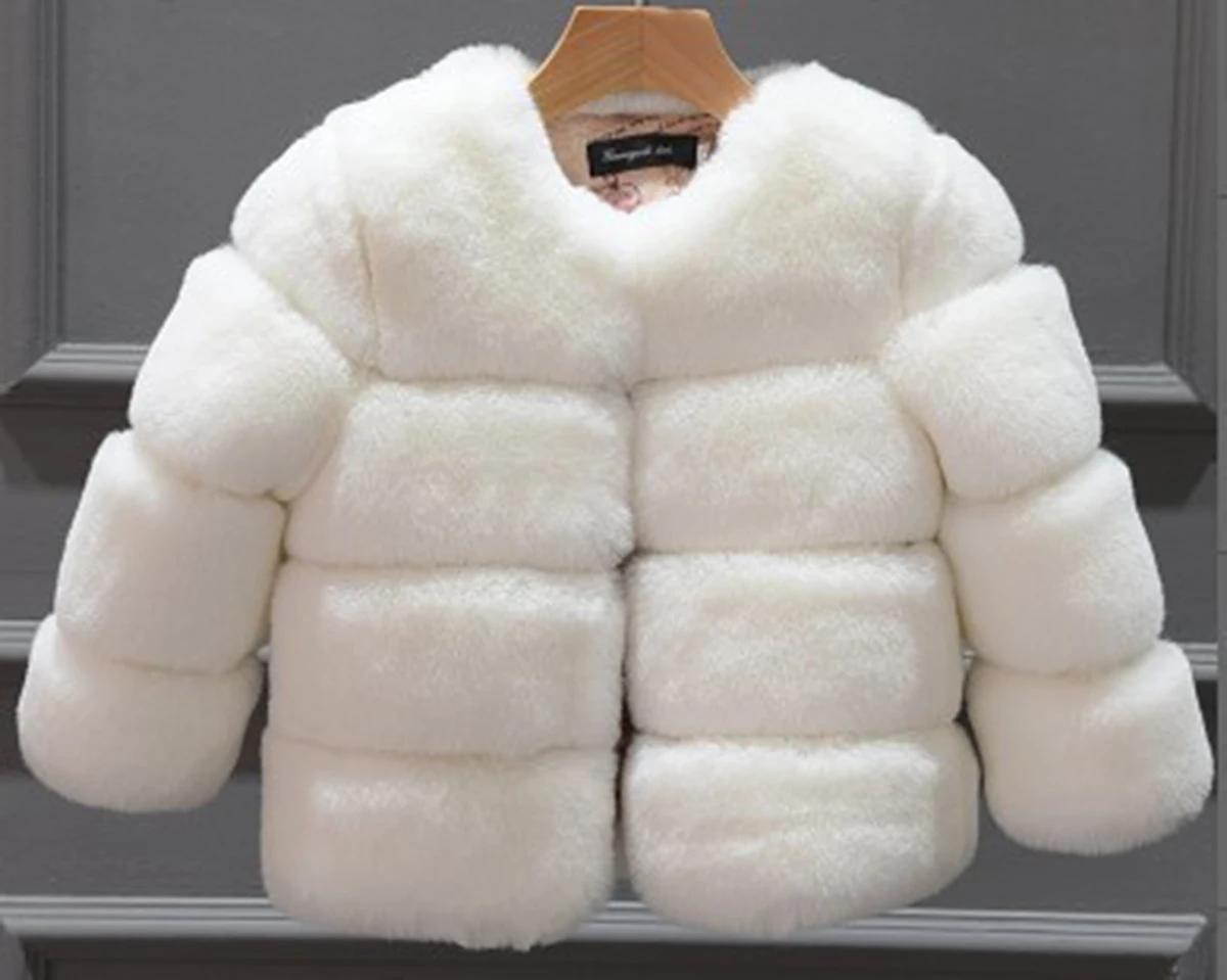 Filles fausse fourrure manteau hiver enfants filles à manches longues veste de noël chaud enfants fi