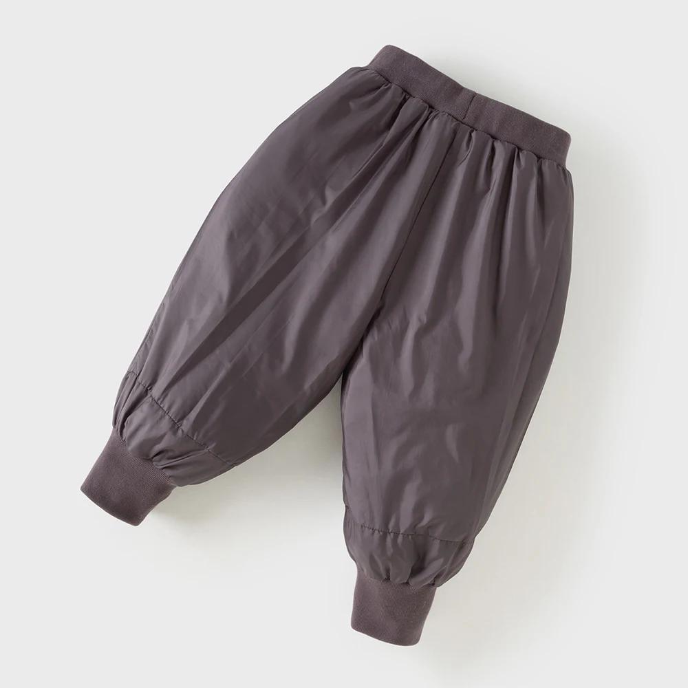 Dave Bella filles vers le bas pantalon automne hiver bébé taille élastique en peluche pantalon imper