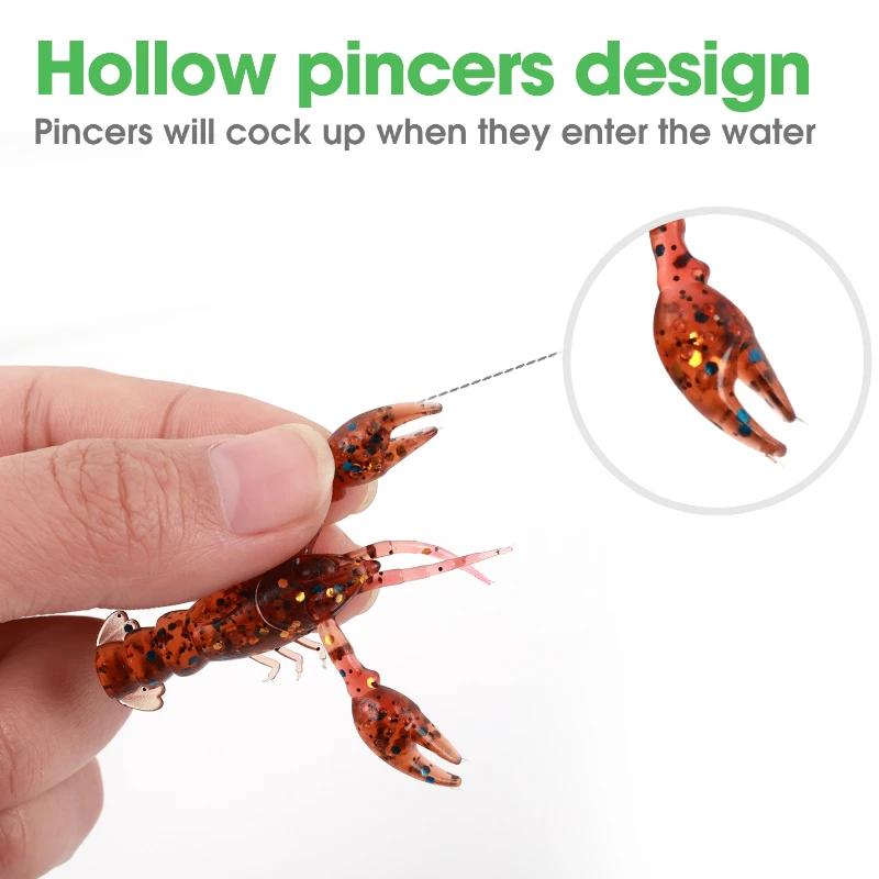 5/10 pièces leurres de poisson souples appâts de crevettes artificielles matériel de pêche homard éc