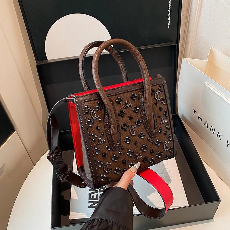 Sac fourre-tout vintage ajouré, grand sac de shopping, sac polyvalent à porter à l'épaule et en band