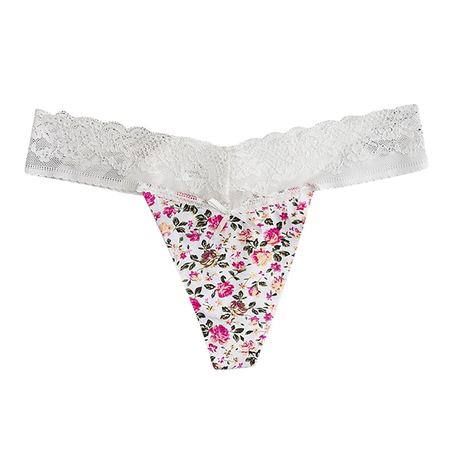 Sous-vêtements transparents taille basse pour femmes, culotte latérale en dentelle, sous-vêtements C