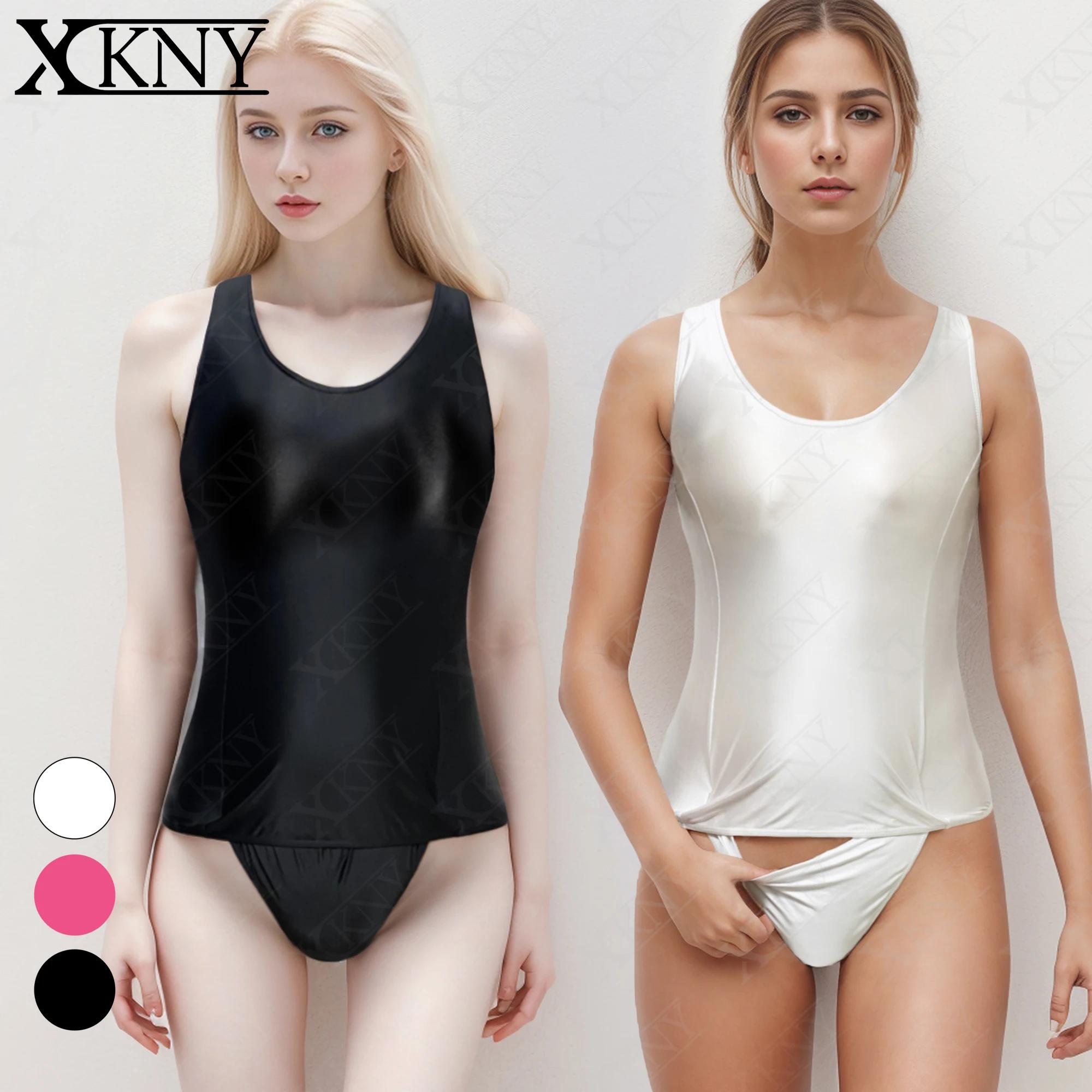 Maillot de bain XClocKNYoung en satin brillant, soyeux et sexy, maillot de bain brillant à ouverture