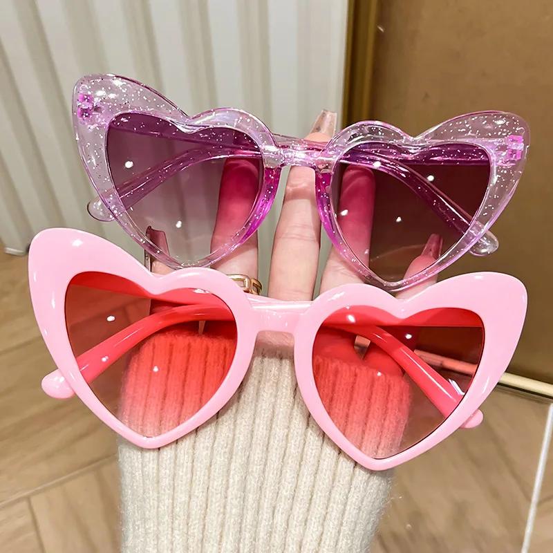 Lunettes de soleil Vintage rétro Instagram en forme de cœur, transparentes, roses, brillantes, pour