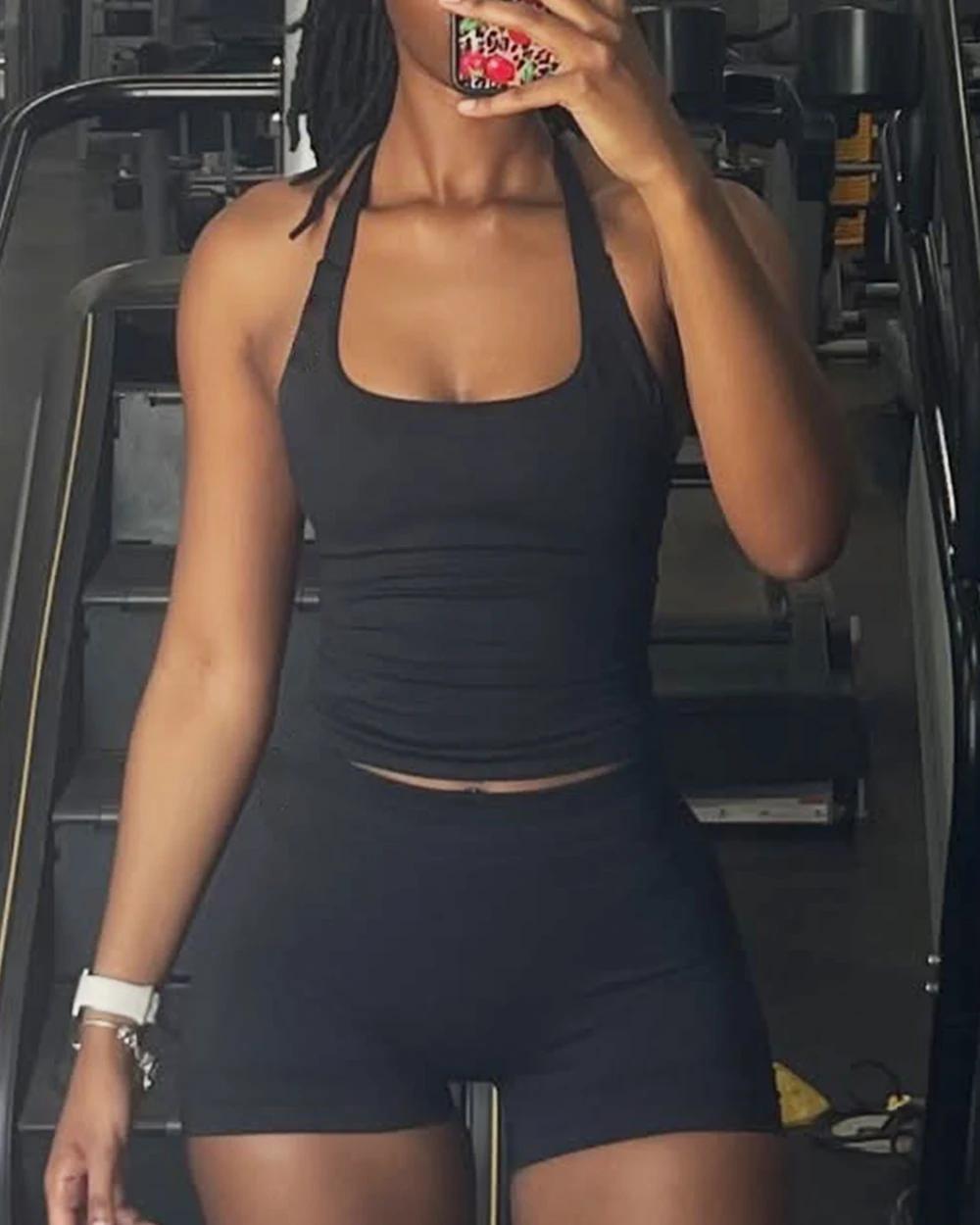 Haut de sport pour femmes, vêtements d'entraînement à bretelles, débardeur rembourré, soutien-gorge