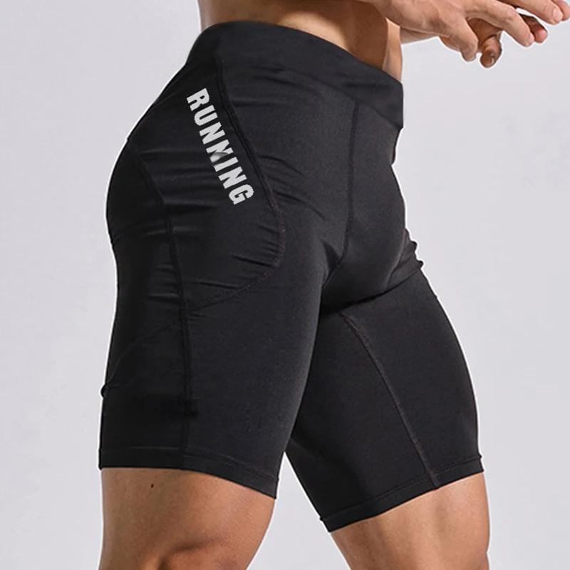 Shorts de musculation compression pour hommes - Leggings élastiques fitness pour entraînement et gymnastique