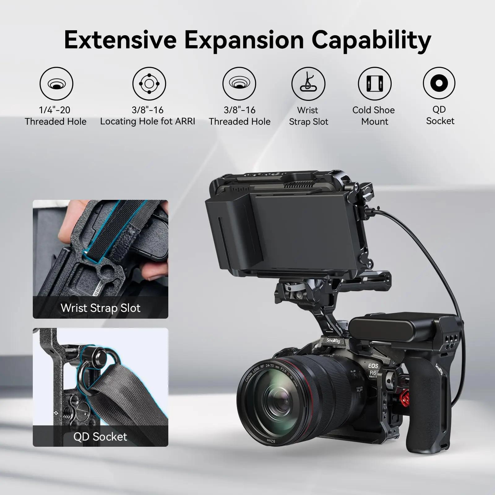 SmallRig – Cage de caméra «Black Mamba» pour Canon EOS R6 Mark II, plaque de dégagement rapide arca-