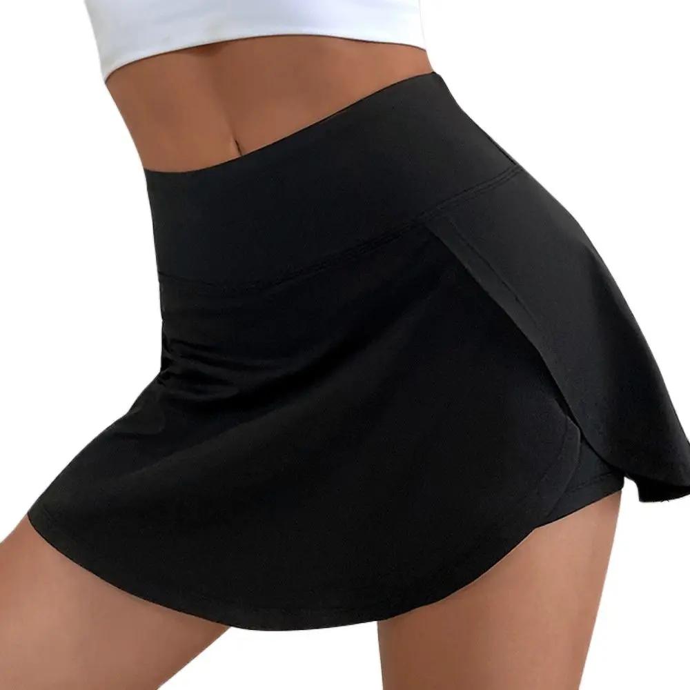 Jupe-culotte sport taille haute femme - Doublure Yoga Fitness Tennis - Anti-lumière séchage rapide