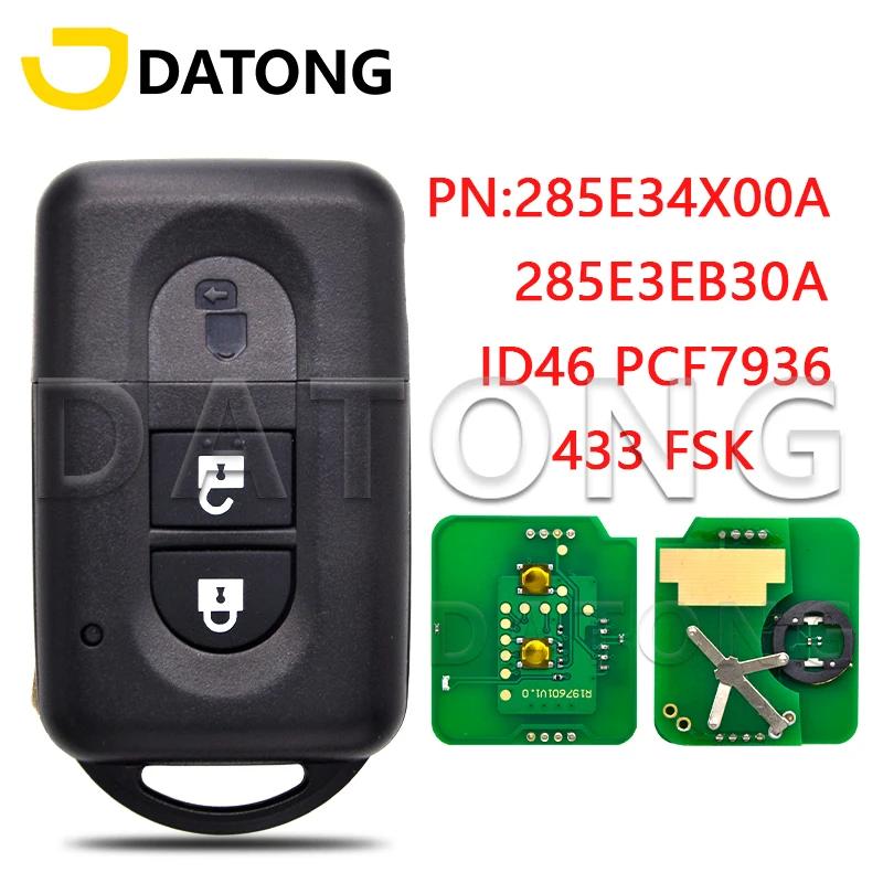 Datong World – clé télécommande pour voiture nissan Juke Navara Micra Xtrail Qashqai Duke 433FSK ID4