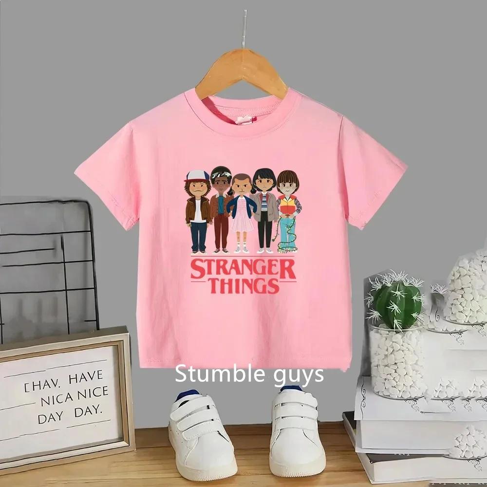 T-shirt d'été 2026 pour enfants, vêtements de voyage, Stranger Things, vêtements pour garçons, t-shi