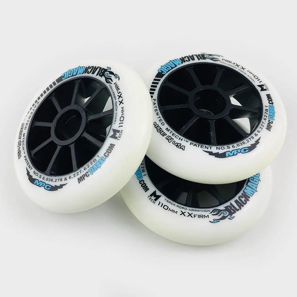 Roues magiques noires MPC SRC XXFirm XFirm 110/100/90mm, pneus de course Marathon pour patins à vite