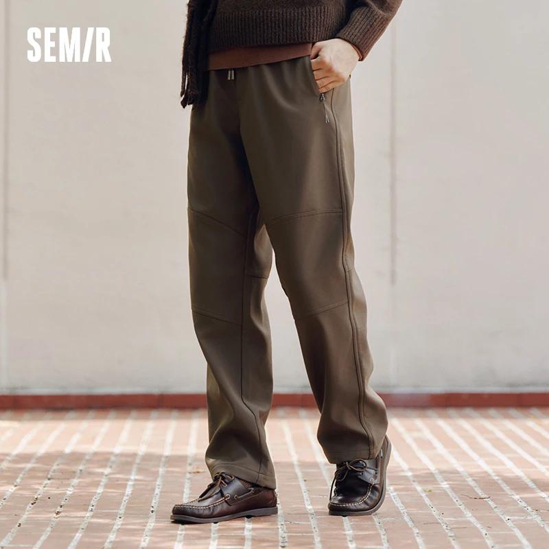 Semir pantalons décontractés hommes doublé polaire trois résistant en plein air pantalons longs 2025