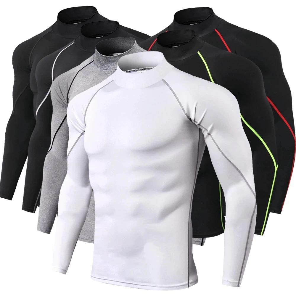 Hommes musculation Sport T-shirt séchage rapide chemise de course à manches longues haut de Compress