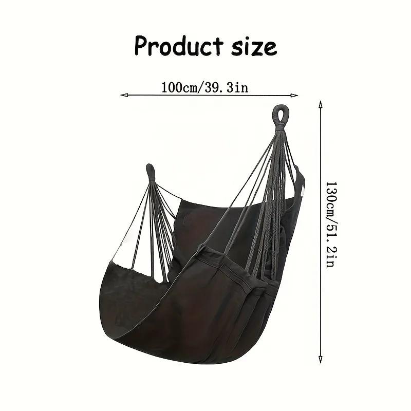 1 chaise hamac suspendue avec sac de rangement pour patio extérieur, balcon, véranda, chambre intéri