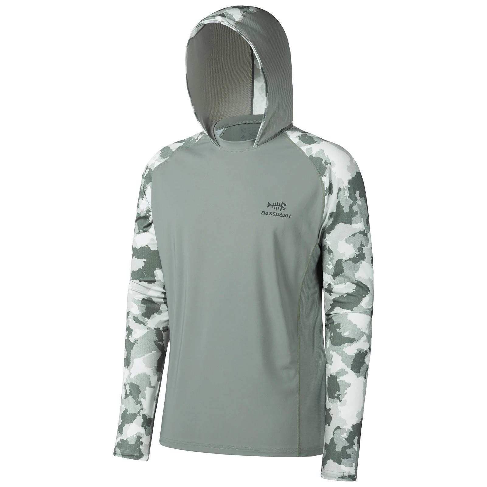 Bassdash – chemise de pêche UPF 50 Performance pour hommes, sweat à capuche rafraîchissant, camoufla