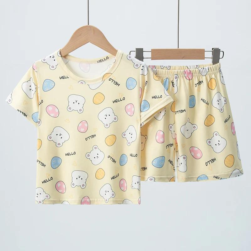 Short à manches courtes imprimé mignon pour enfants, haut de dinosaure Joker décontracté, vêtements
