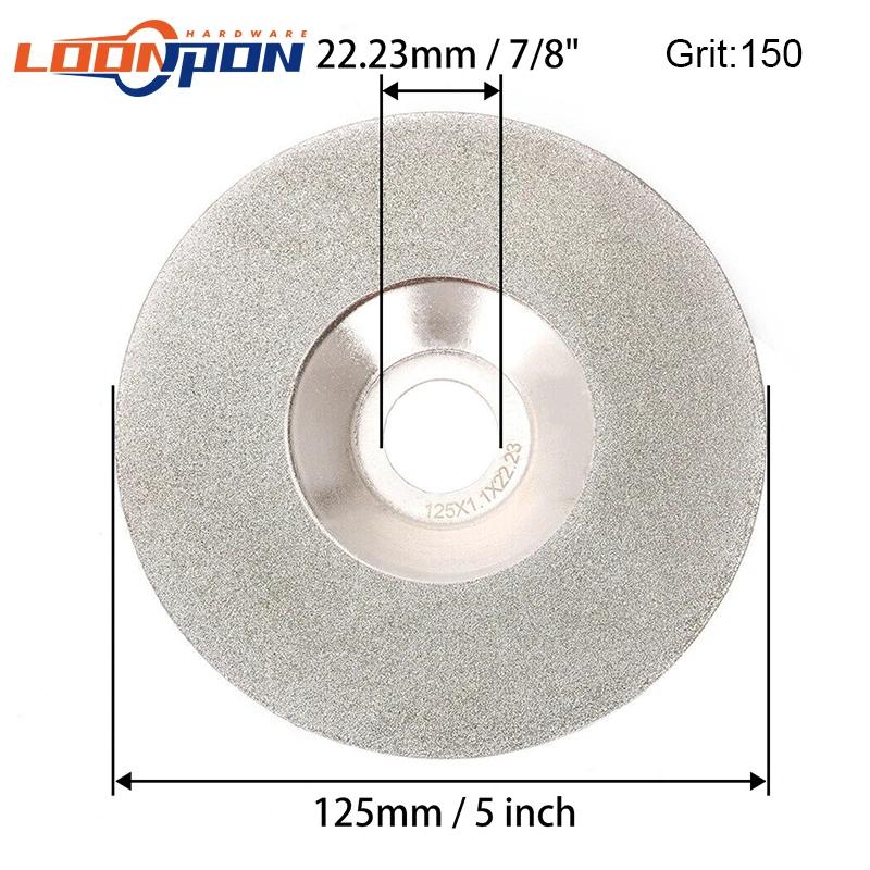 Disque de coupe diamant galvanisé de 125mm, meule en forme de bol pour verre céramique Jade 46 grain